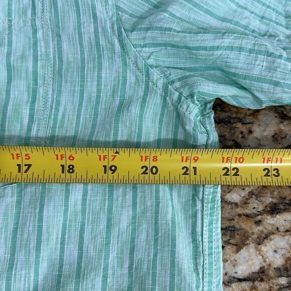 Tommy Bahama Sand Linen Surfside Stripe Linen Blend Camp Shirt Size M - Picture 8 of 9